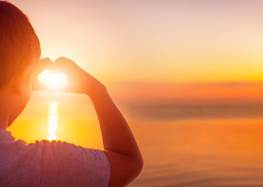 Person vid solnedgång