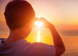 Person i solnedgång