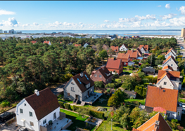 Villakvarter i Helsingborg sett ovanifrån