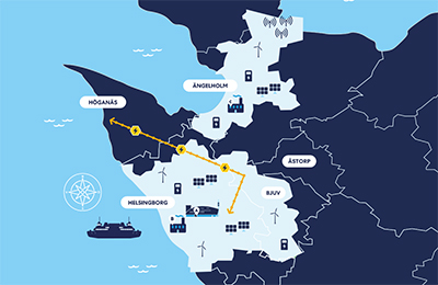 Karta över Helsingborg och Ängelholm